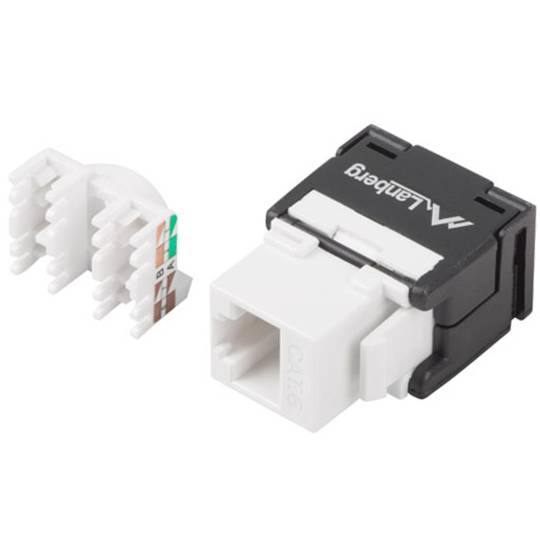 Lanberg KSU6-2000 Preto/Branco Cat6 RJ-45 Conector Fêmea, 22/26 Pino Plano
