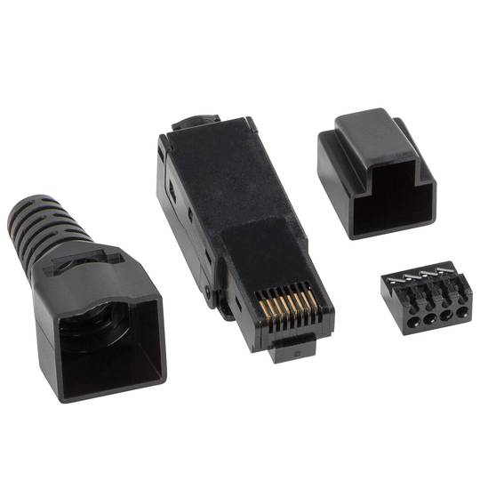 Conector de red RJ-45 macho derecho Cat6 negro de Lanberg PLU-6000TL