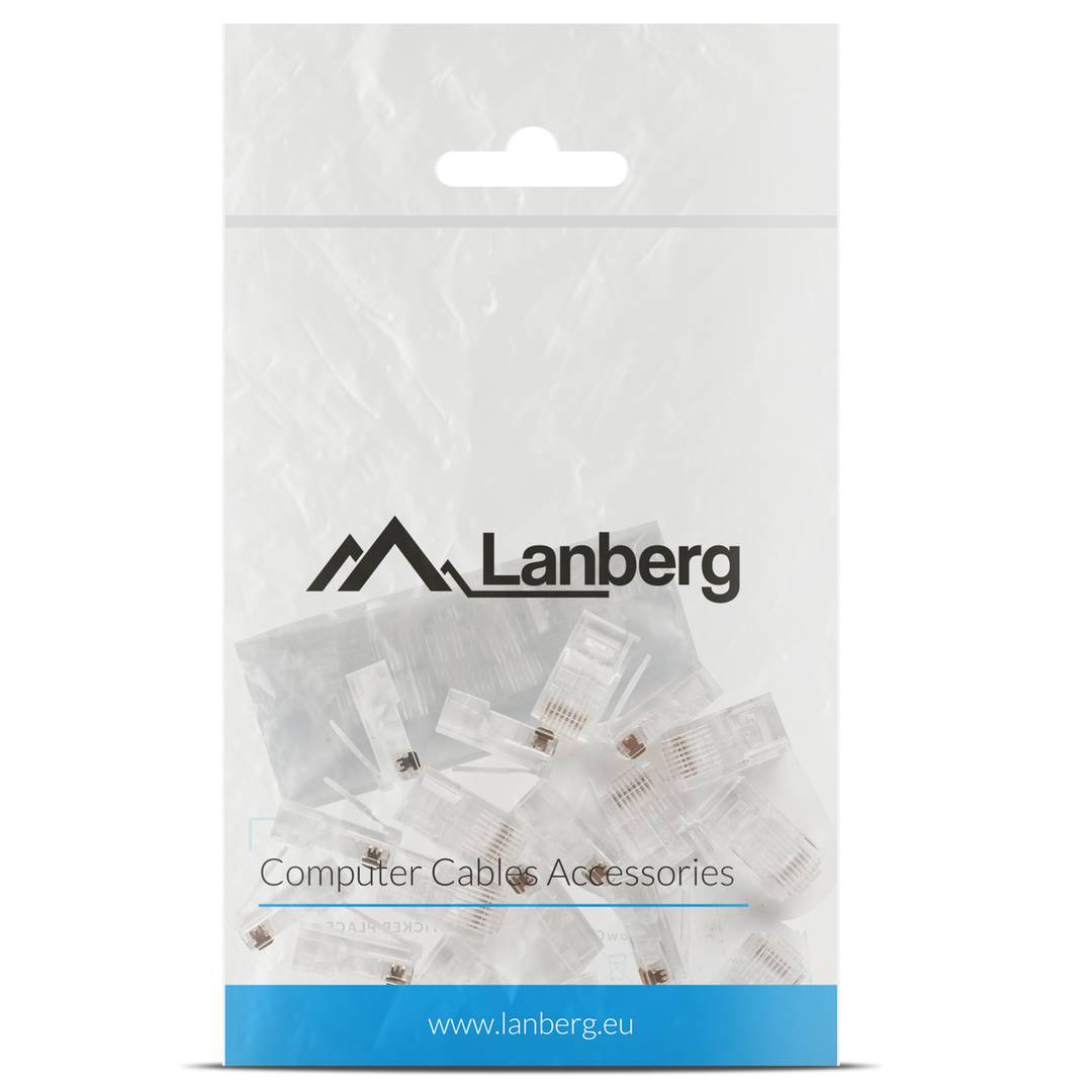 Lanberg PLU-6020 RJ-45 transparent right male Cat6 plastic connector
