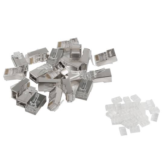 Packung mit 20 Stück RJ-45 transparent Cat6 FTP Edelstahl von Lanberg PLS-6020