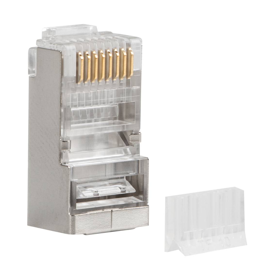 Packung mit 20 Stück RJ-45 transparent Cat6 FTP Edelstahl von Lanberg PLS-6020