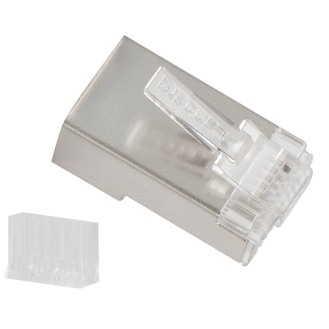 Packung mit 20 Stück RJ-45 transparent Cat6 FTP Edelstahl von Lanberg PLS-6020
