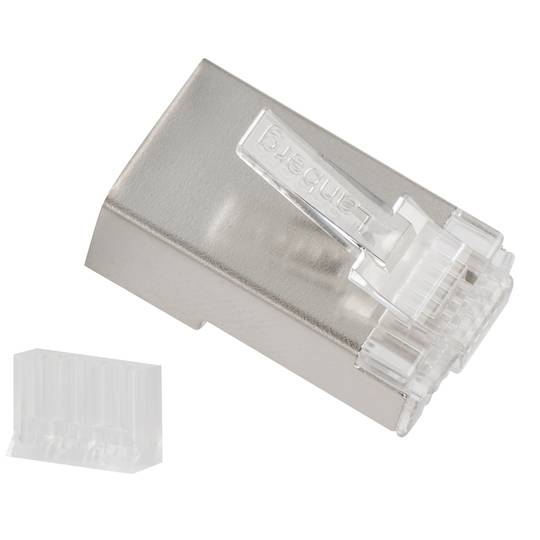 Packung mit 20 Stück RJ-45 transparent Cat6 FTP Edelstahl von Lanberg PLS-6020