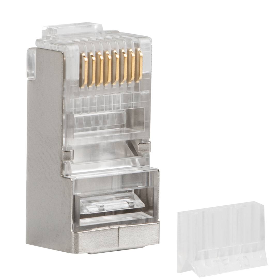 Pack de 100 unités pièce transparente Cat6 FTP RJ-45 en acier inoxydable de Lanberg PLS-6000