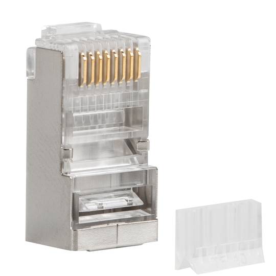 Pack de 100 unités pièce transparente Cat6 FTP RJ-45 en acier inoxydable de Lanberg PLS-6000
