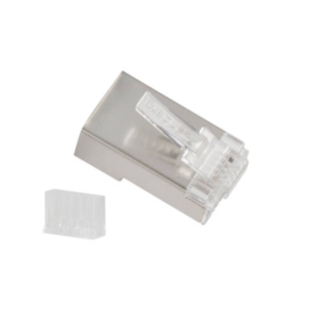 Pack de 100 unités pièce transparente Cat6 FTP RJ-45 en acier inoxydable de Lanberg PLS-6000