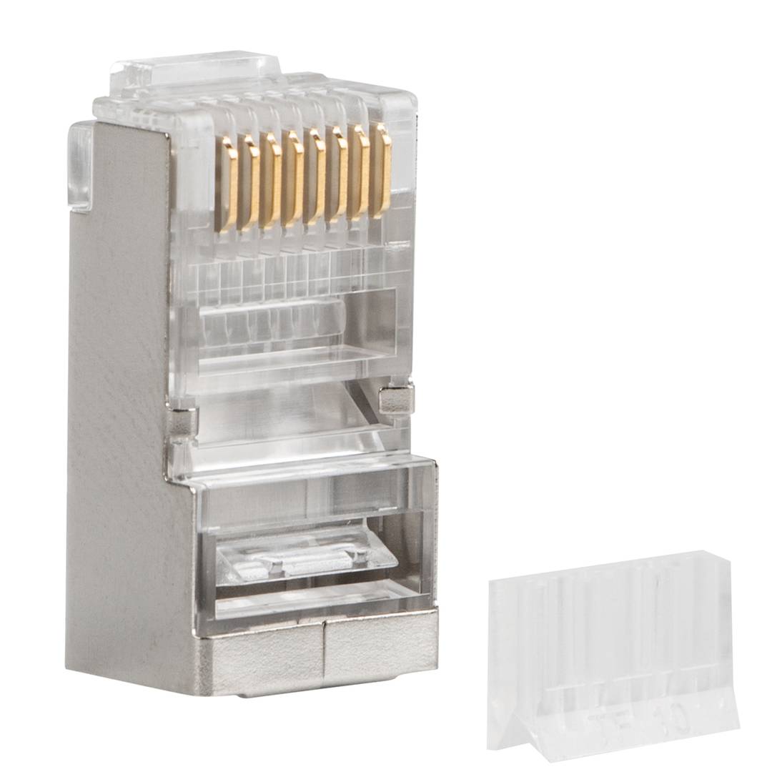 Pack de 100 unités pièce transparente Cat6 FTP RJ-45 en acier inoxydable de Lanberg PLS-6000