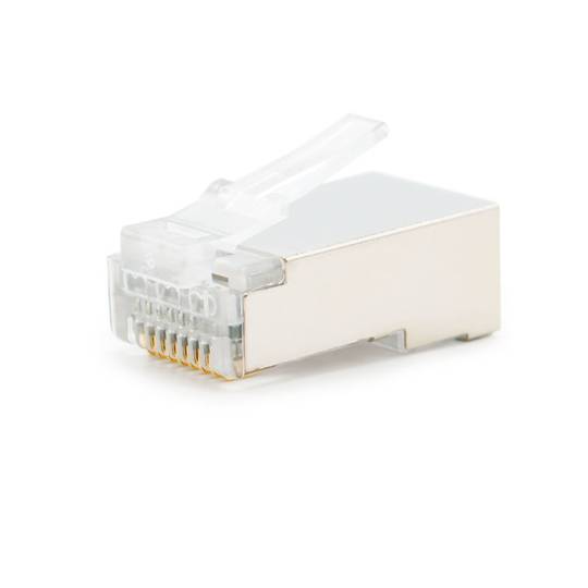 Conector macho FTP Cat.5e RJ45 para crimpagem de cabo pacote com 10