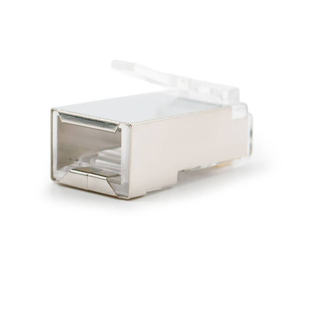 Conector macho FTP Cat.5e RJ45 para crimpagem de cabo pacote com 10