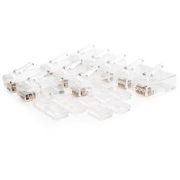 Conector macho UTP Cat.6 RJ45 para crimpagem de cabo pacote com 10