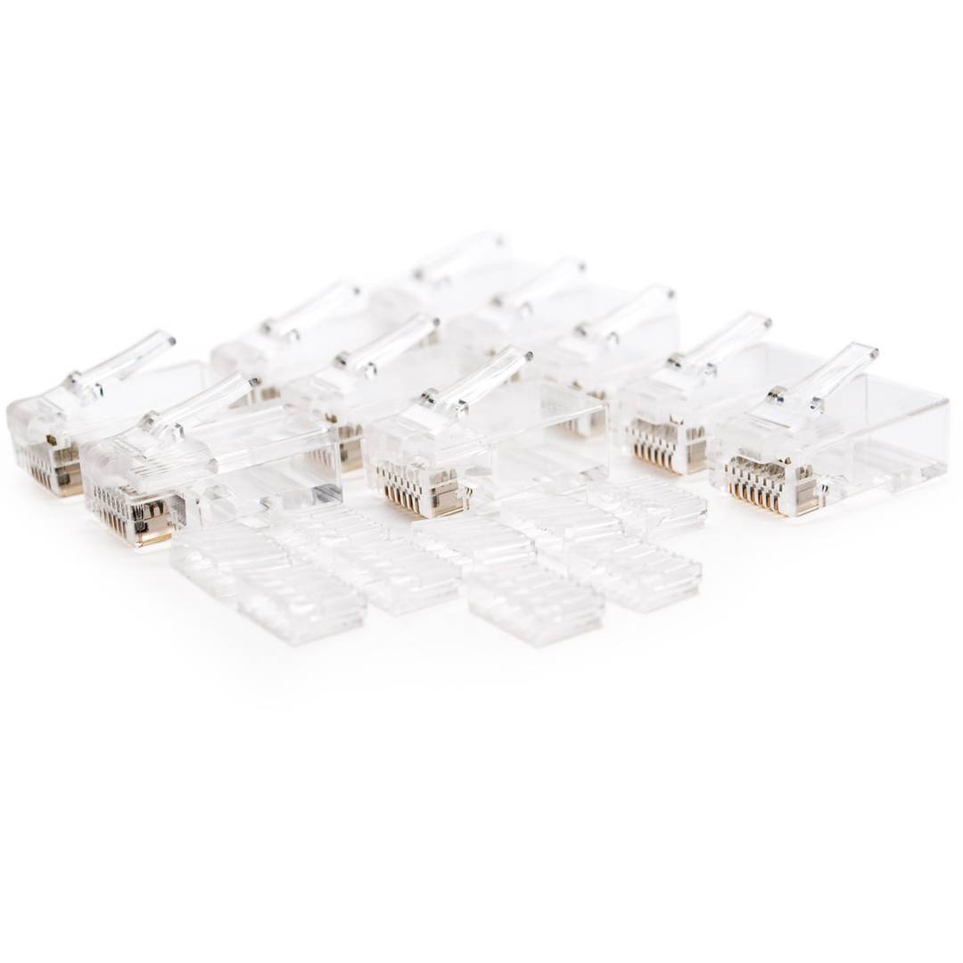 Conector macho UTP Cat.6 RJ45 para crimpagem de cabo pacote com 50