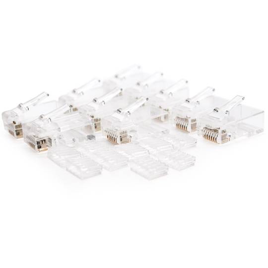 Conector macho UTP Cat.6 RJ45 para crimpagem de cabo pacote com 50