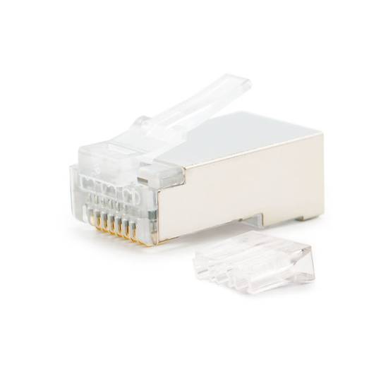 Conector macho FTP Cat.6 RJ45 para crimpagem de cabo pacote com 10