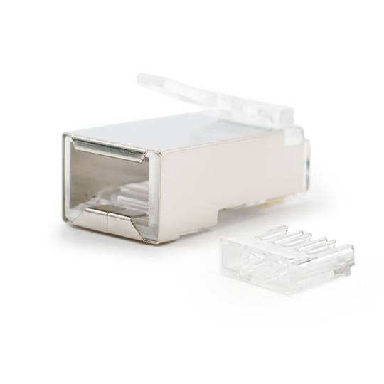 Conector macho FTP Cat.6 RJ45 para crimpagem de cabo pacote com 10