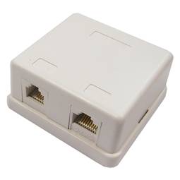 Scatola da superficie di 1 RJ11 e 1 RJ45 Cat.3 UTP Cat6