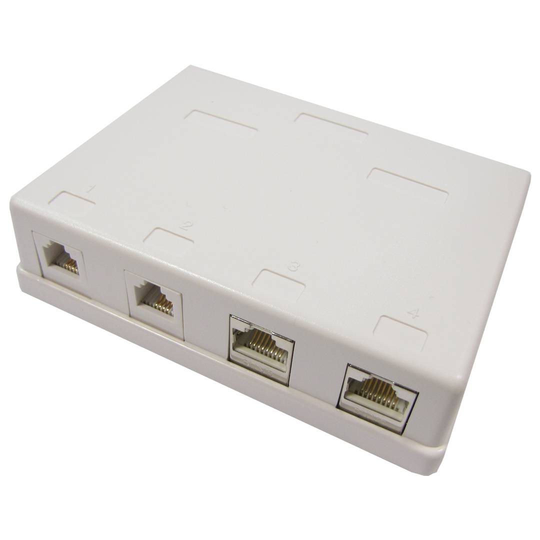 Box 2 di superficie e 2 RJ45 RJ11 Cat.3 UTP Cat6