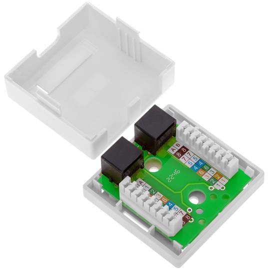 Caixa de superfície de 2 RJ45 Cat.5e UTP