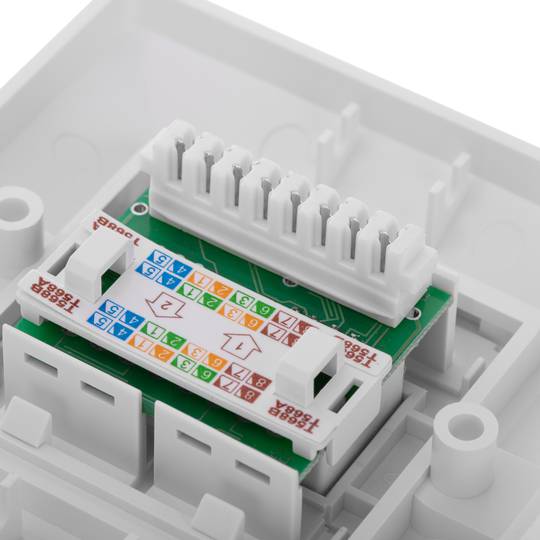 Placa de paret de 80x80 de 1 RJ45 Cat.5e UTP