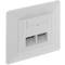 Placa de paret de 80x80 de 2 RJ45 Cat.5e UTP