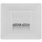 Placa de paret de 80x80 de 2 RJ45 Cat.5e UTP