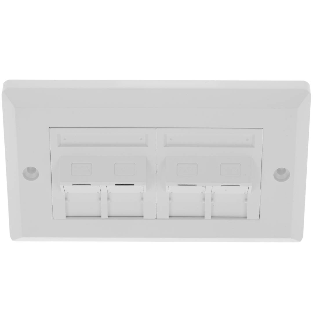 140x80 piastra a muro per 4 RJ45 UTP Cat.5e