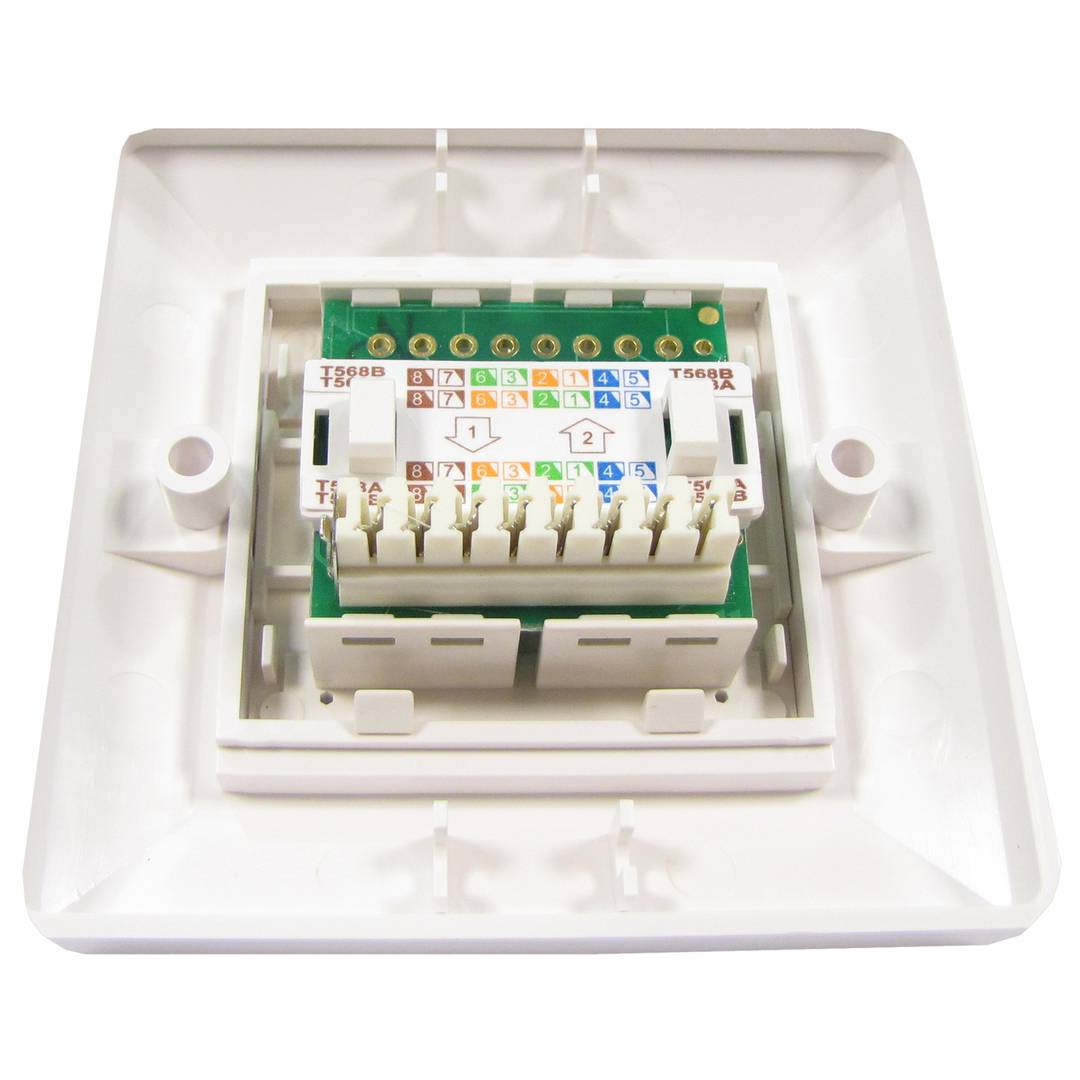 80x80 1 RJ45 Cat.5e FTP-wandplaat