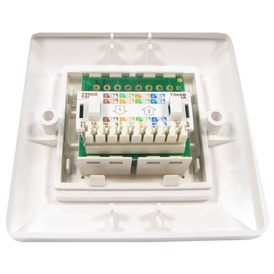 80x80 1 RJ45 Cat.5e FTP-wandplaat