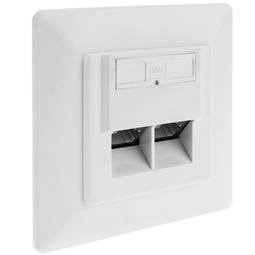 Płyta ścienna 80x80 2 RJ45 Cat.5e FTP