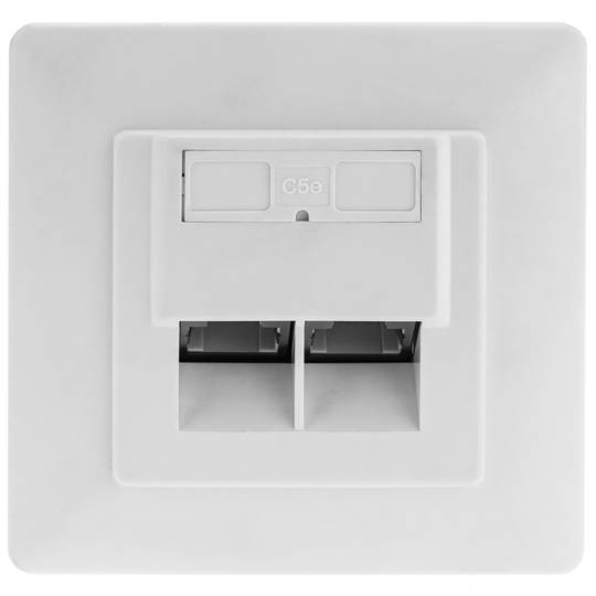 80x80 parede Placa 2-5e RJ45 FTP