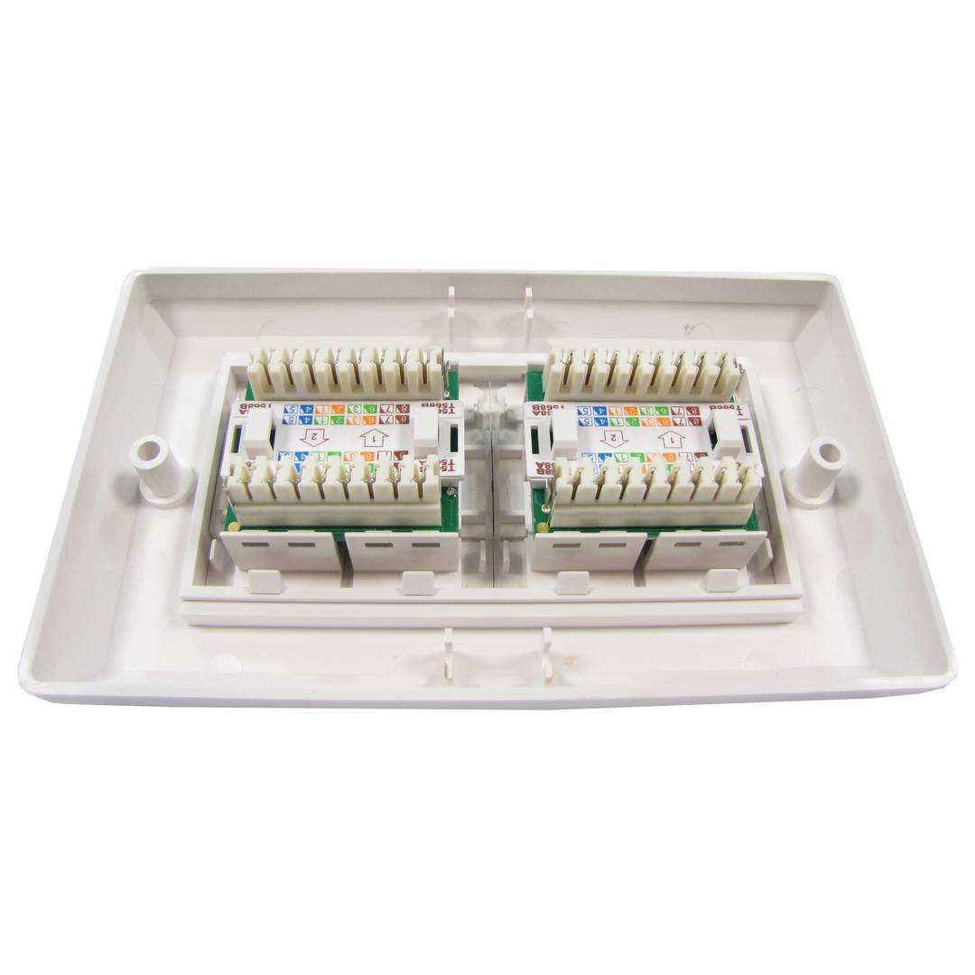 140x80 4 RJ45 Cat.5e FTP-wandplaat