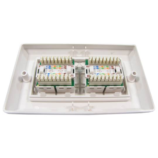 140x80 4 RJ45 Cat.5e FTP-wandplaat