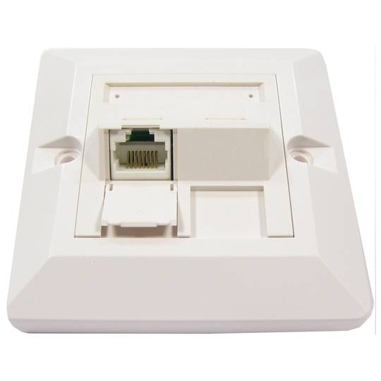 Placa de pared de 80x80 de 1 RJ45 Cat.6 UTP
