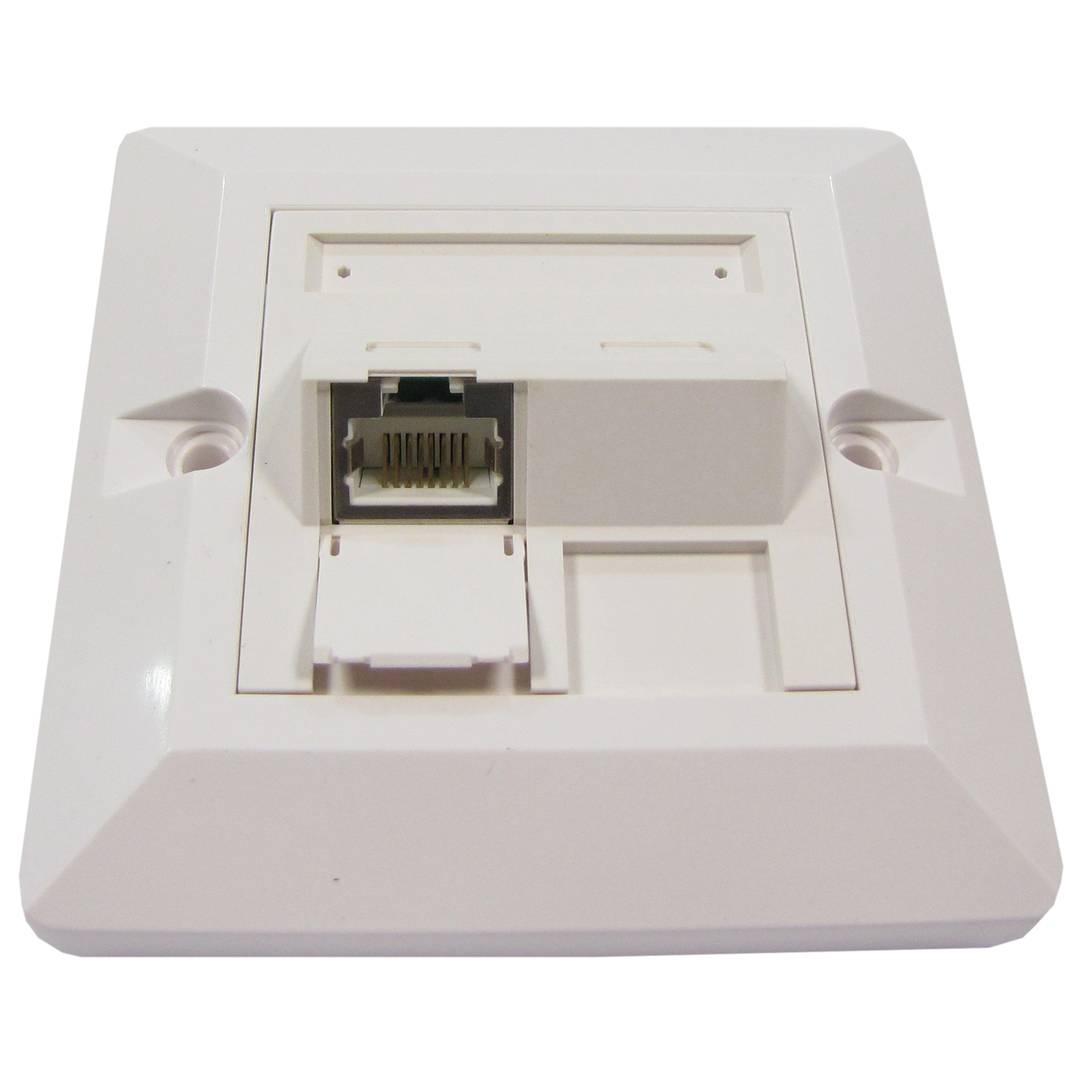 Placa de pared de 80x80 de 1 RJ45 Cat.6 FTP