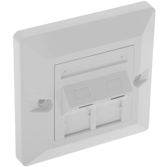 Placa de paret de 80x80 de 2 RJ45 Cat.6 FTP