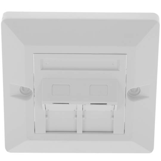 Placa de paret de 80x80 de 2 RJ45 Cat.6 FTP