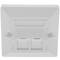 Placa de paret de 80x80 de 2 RJ45 Cat.6 FTP