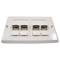 Placa de paret de 140X80 de 4 RJ45 Cat.6 FTP