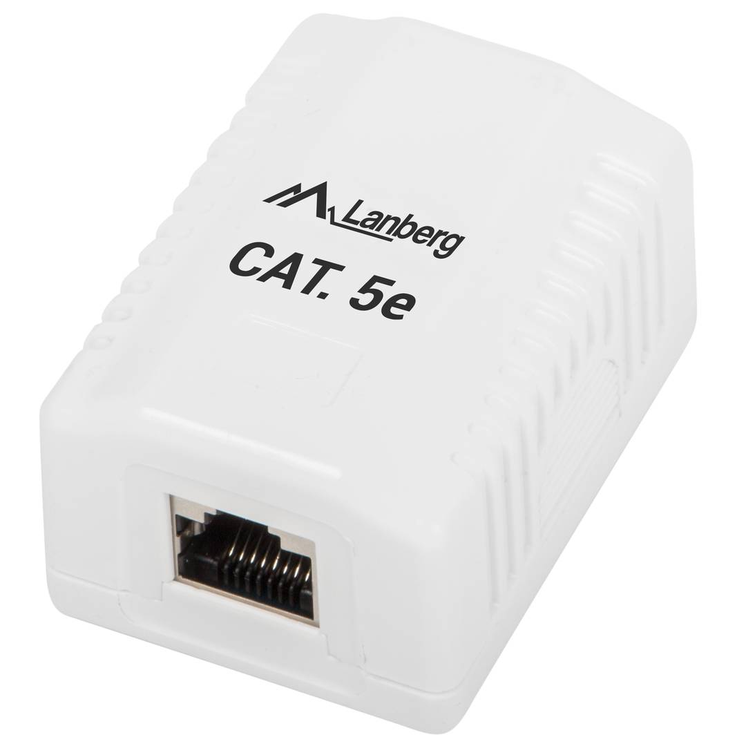 Lanberg surface socket with 1 x RJ45 Cat.5E FTP shielded OS5-0001-W ...