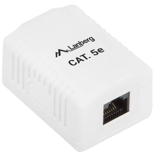 Tomada de superfície Lanberg com 1 x RJ45 Cat. 5E UTP sem blindagem