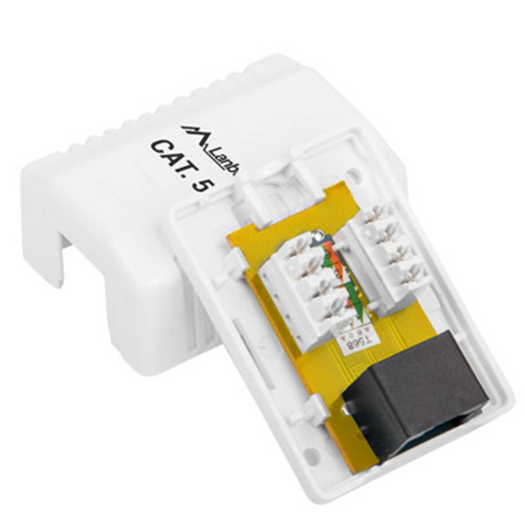Tomada de superfície Lanberg com 1 x RJ45 Cat. 5E UTP sem blindagem