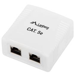Gniazdo natynkowe Lanberg z 2 x RJ45 Cat.5E FTP ekranowane OS5-0002-W
