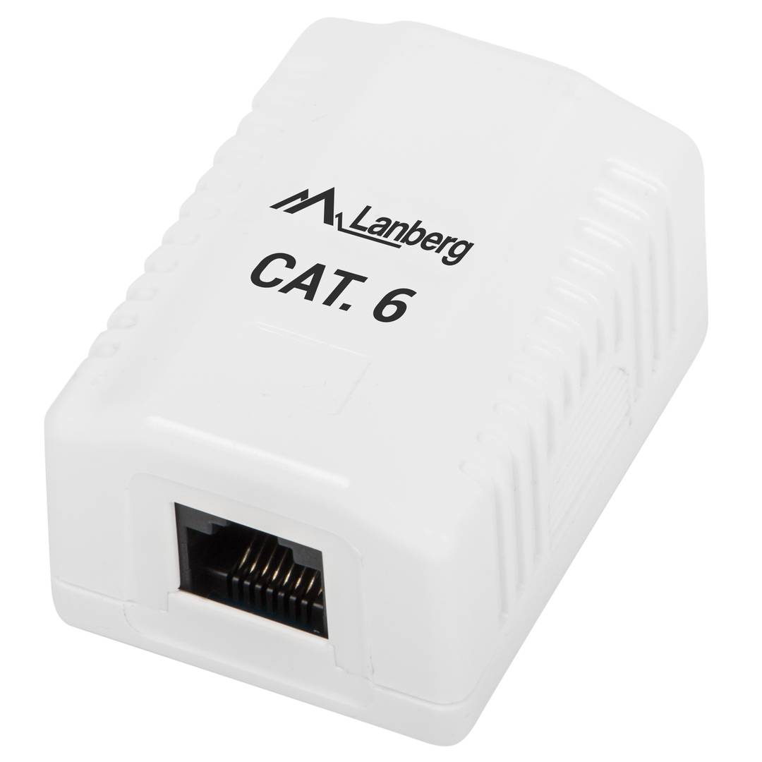 Lanberg opbouwdoos met 1 x RJ45 Cat.6 UTP niet afgeschermd