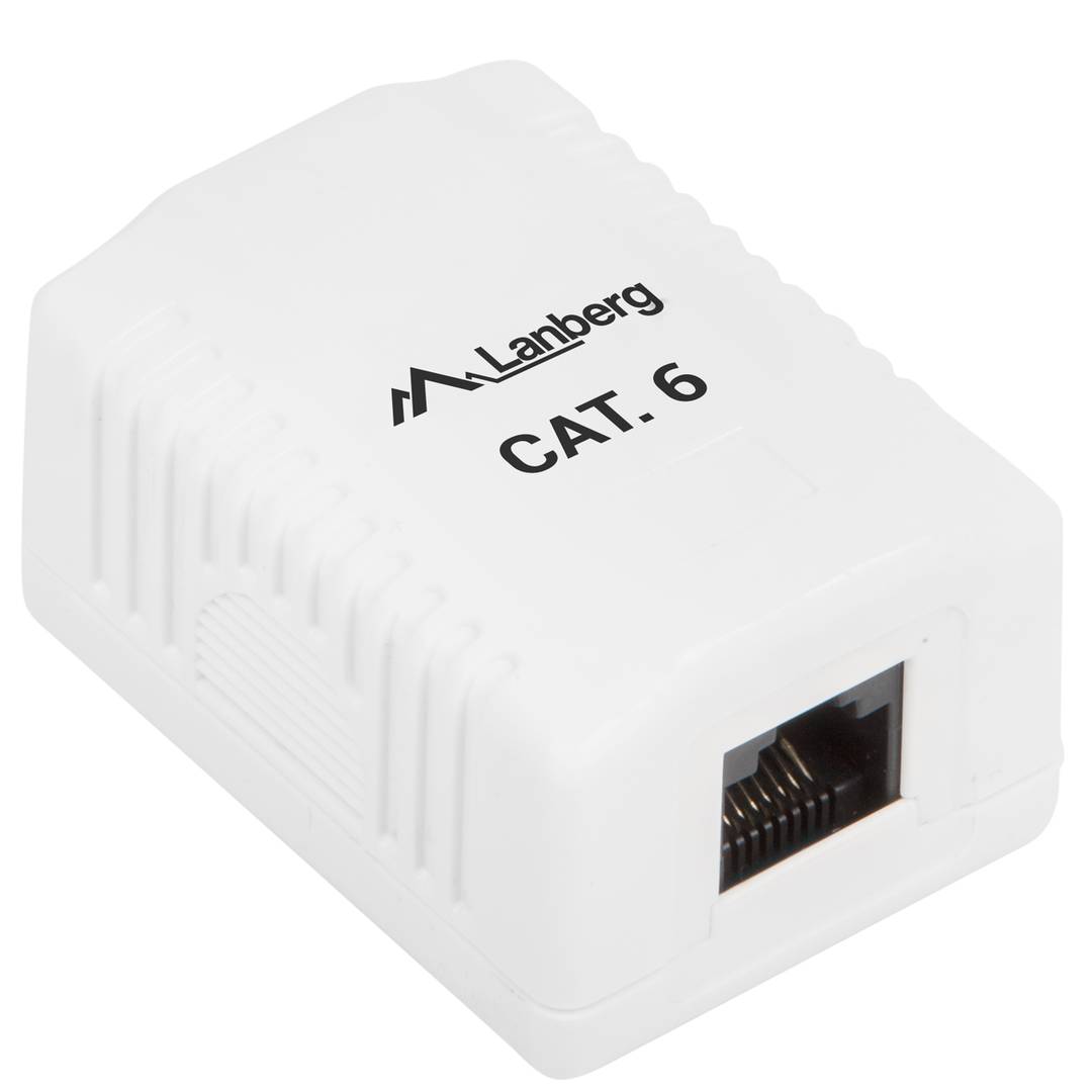 Lanberg opbouwdoos met 1 x RJ45 Cat.6 UTP niet afgeschermd