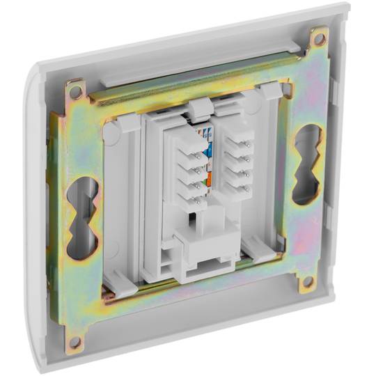 Caja de pared o canaleta de 80x80 con 1 RJ45 UTP Cat.6 568B