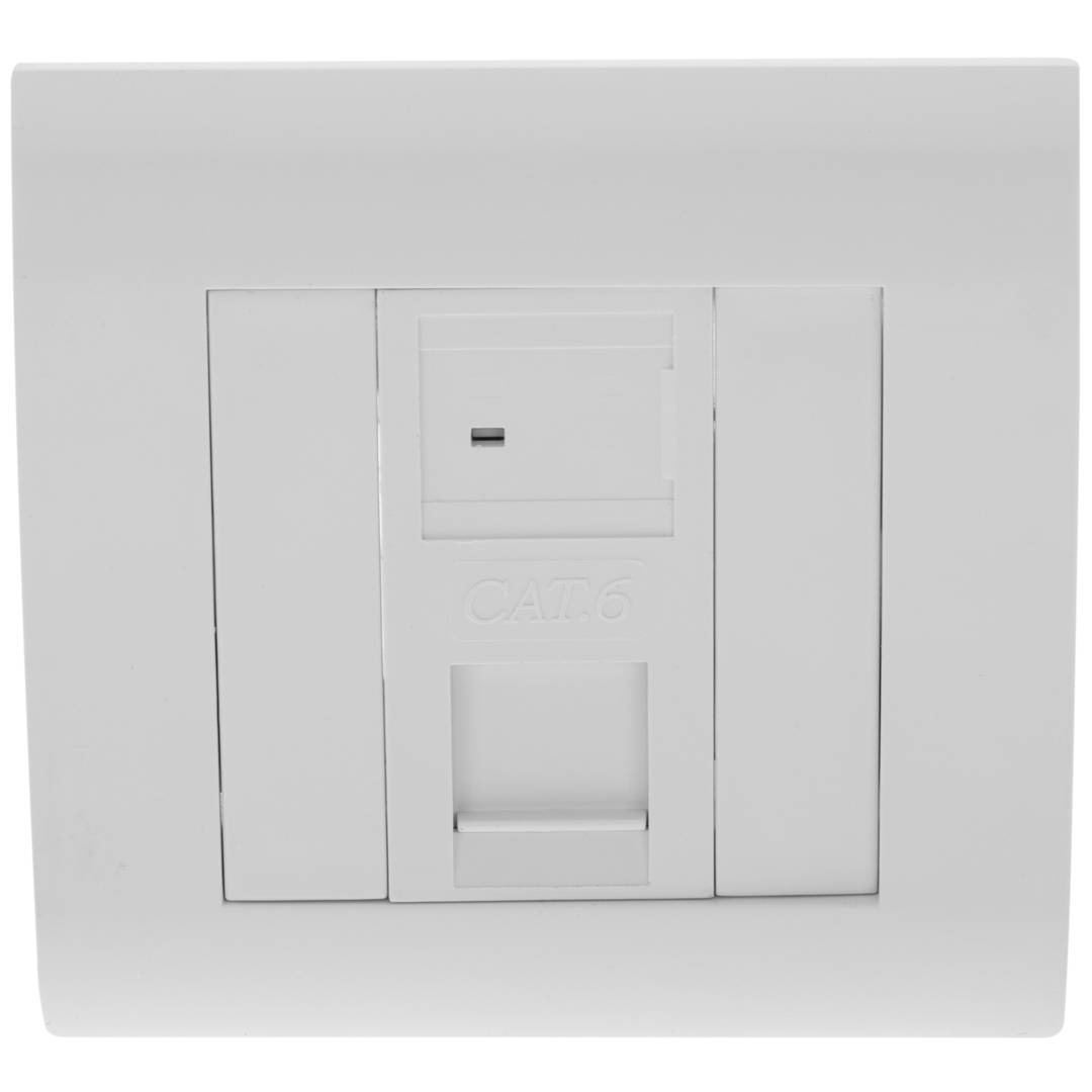 Caja de pared o canaleta de 80x80 con 1 RJ45 UTP Cat.6 568B