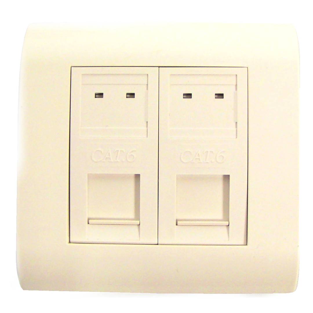 Box 80x80 parete o canale con 2 RJ45 Cat6 FTP 568B
