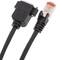 Category 6 UTP cable with male connector for attachment to panel black female 3 m