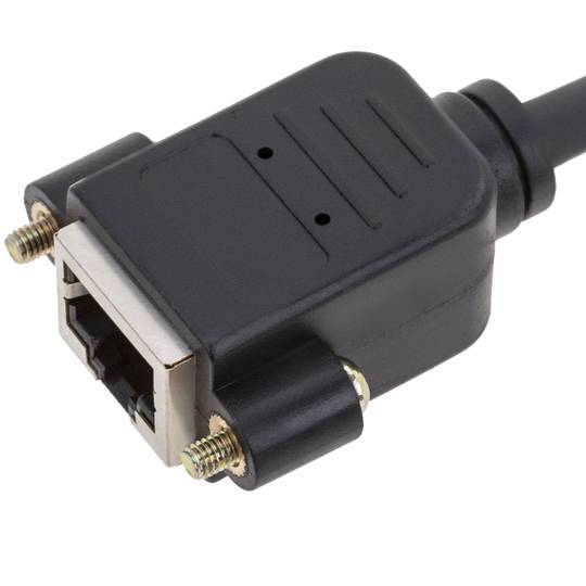 Cable extensor S/FTP Cat. 6 LSZH per a fixació a panell mascle a femella negre de 3 m