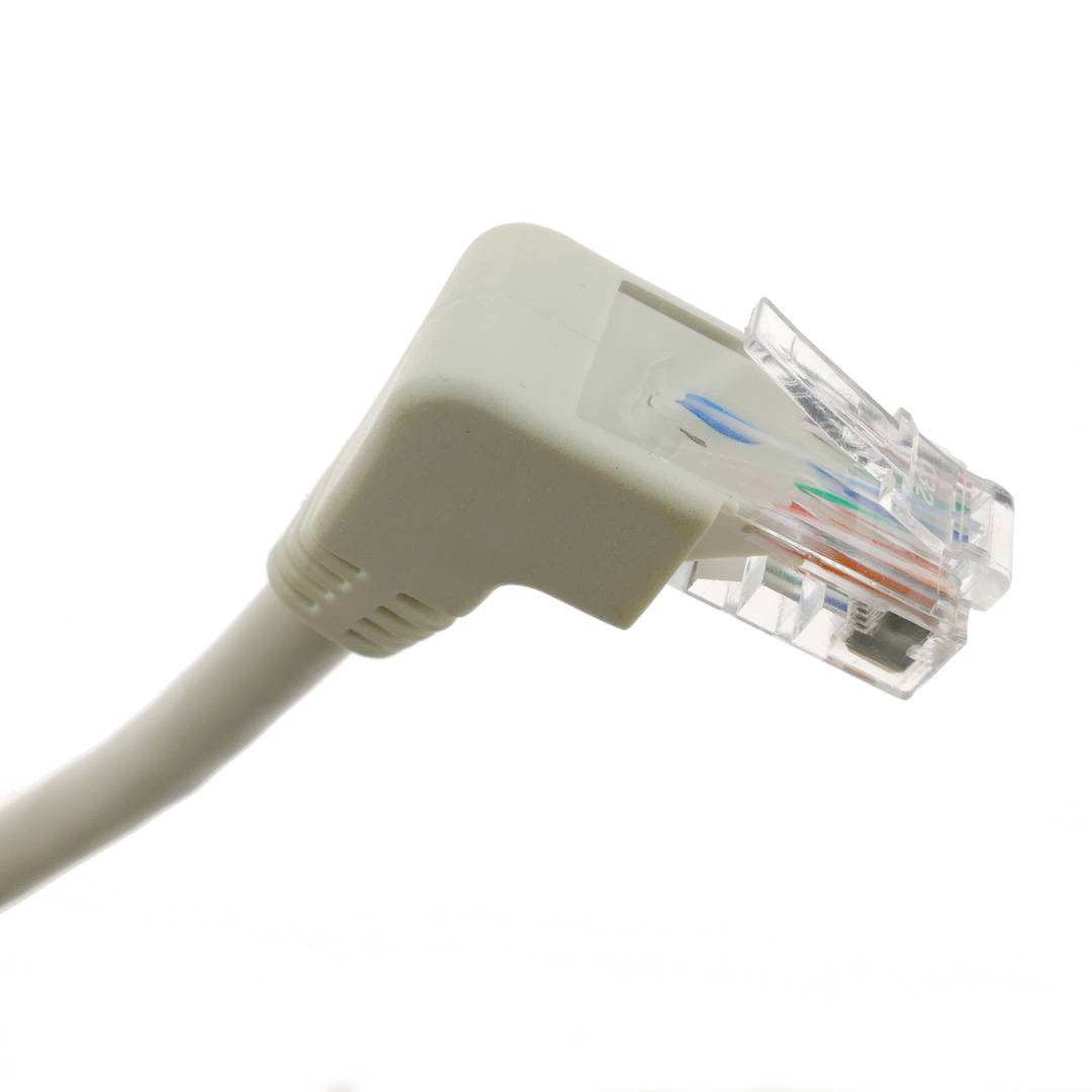 Câble de réseau de catégorie 6 Cat.6 RJ45 angle droit UTP 24AWG LAN de 2 m