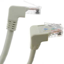 Câble de réseau de catégorie 6 Cat.6 RJ45 angle droit UTP 24AWG LAN de 5 m
